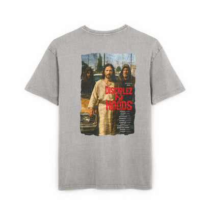 'Disciplez N Hoods' Washed Oversized Tee