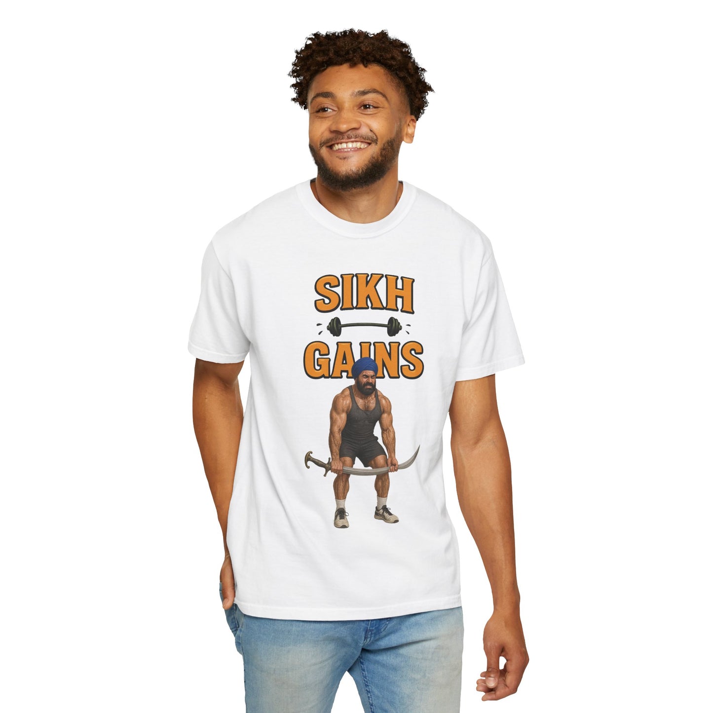 'Sikh Gains' Comfort Tee (Front Design)