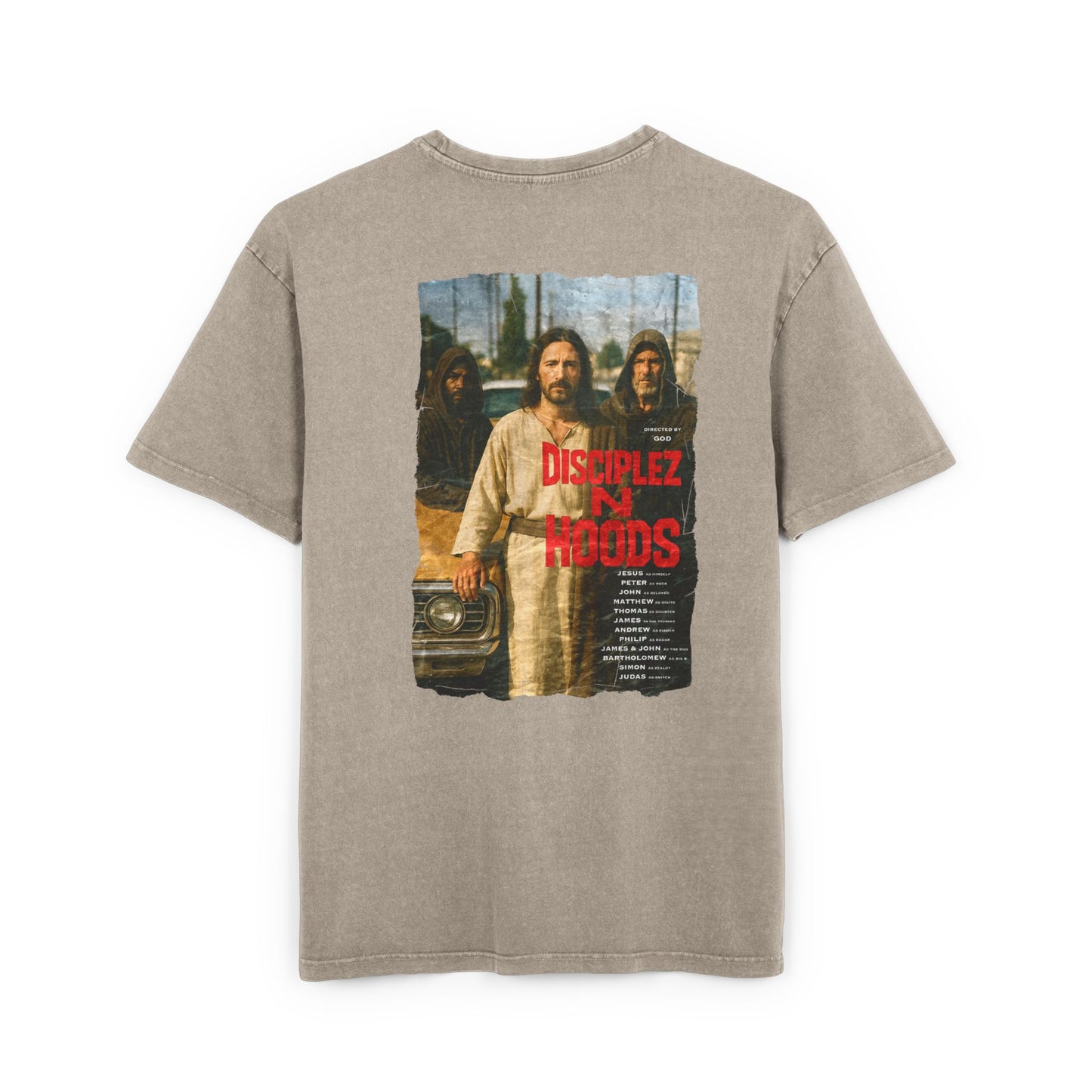 'Disciplez N Hoods' Washed Oversized Tee