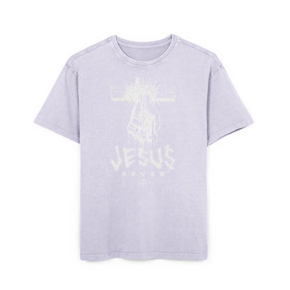 'Jesus Saves' Washed Oversized Tee