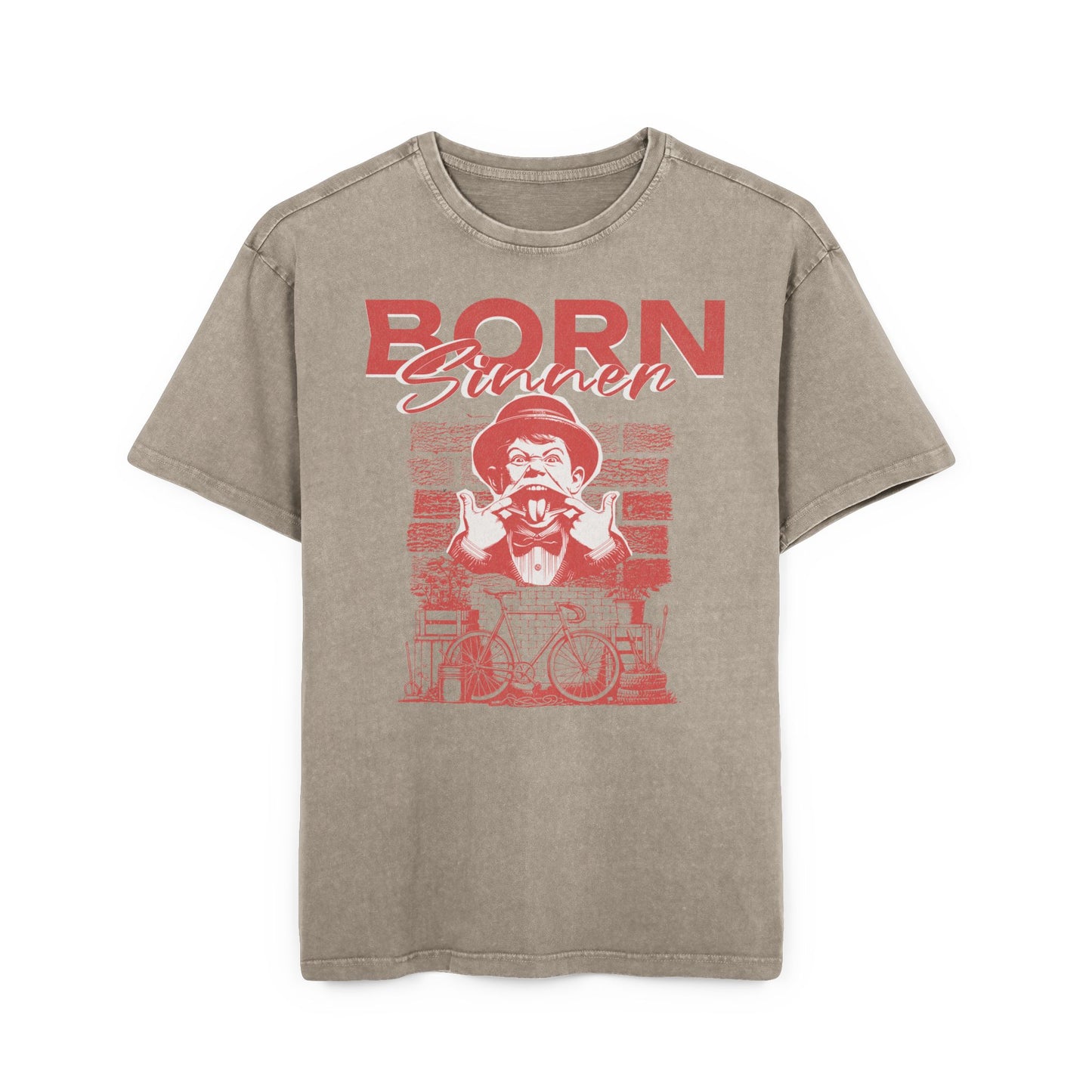 'Born Sinner' Washed Oversized Tee