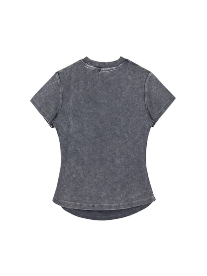 Eden Cross Vintaged-Wash Bodycon Tee