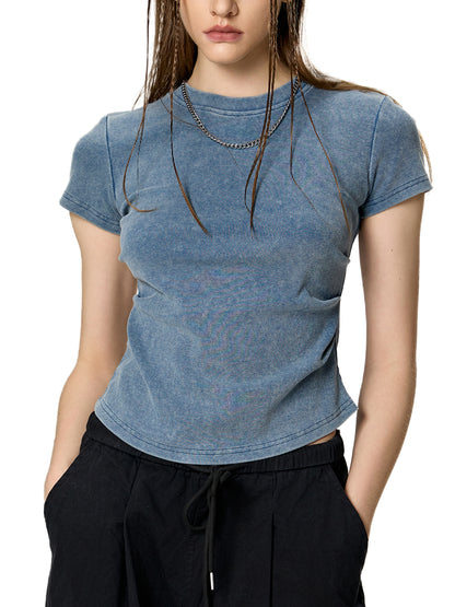 Eden Cross Vintaged-Wash Bodycon Tee