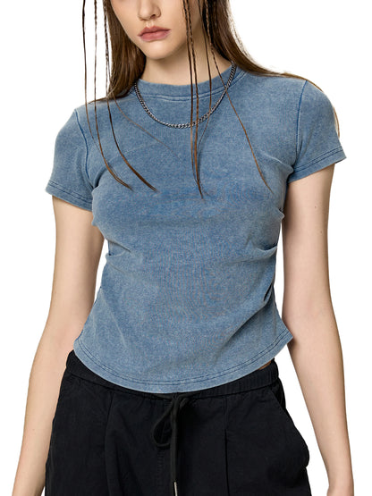 Eden Cross Vintaged-Wash Bodycon Tee