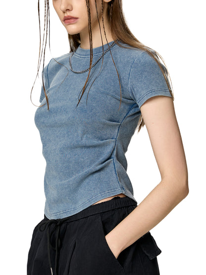 'Talk Karma to Me' Vintaged-Wash Bodycon Tee